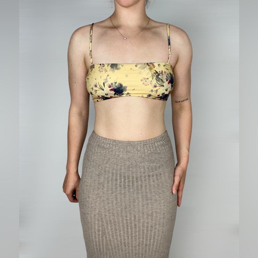 BOYS + ARROWS Hezeus Bikini Top in Pretty Little‎ Thang Square Neck Swim Beach